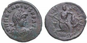 388-392 . Arcadio (383-408). Constantinopla. Flavio Arcadio Nummus. (PB, ئ 4) N ° v21_3845. Cu. 1,27 g. busto diademed, drapeado y acorazado de Arcadi...