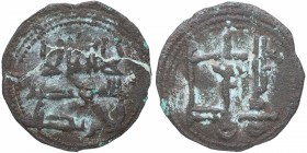 822-852. Abd-Al-Rahman II . Felus. Ae. 1,64 g. BC+. Est.8.