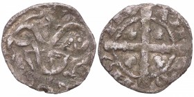 Alfonso IX (1188-1230). Estrella. Dinero leonés. BAU 223. Ve. 0,84 g. MBC. Est.60.