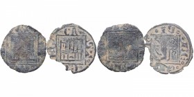 Alfonso X (1252-1284). Marca de ceca creciente y sin marca de ceca. Lote 2 monedas: Pujesa. Mar 280, 288.3. BC- a BC. Est.15.