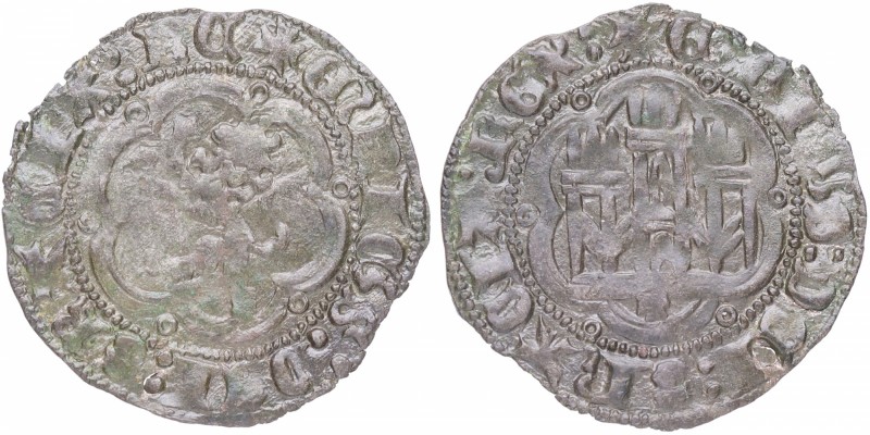 1390-1406. Enrique III (1390-1406). Toledo. Blanca. Mar 770. Ve. 1,46 g. Bonita ...