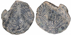 1454-1474. Enrique IV (1454-1474). Ávila. Blanca de rombo. Mar 522. Ve. Ligeramente alabeada. MBC-. Est.10.