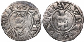 1291-1327. Jaime II de Aragón (1291-1327). Sariñena (Huesca). Dinero. Ve. 1,21 g. EBC. Est.40.