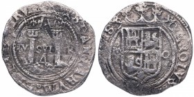 Juana y Carlos (1504-1555). México. 4 Reales. Ag. 11,03 g. MBC-. Est.300.