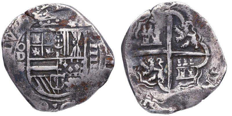 1598. Felipe II (1556-1598). Valladolid. 4 Reales. Ag. 13,47 g. BC+. Est.150.