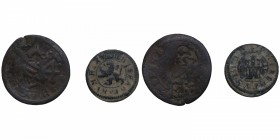 1598-1602 y 1600. Felipe III (1598-1621). Segovia. Lote de 2 monedas: 2 maravedís. Cu. BC. Est.8.