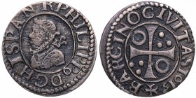 1613. Felipe III (1598-1621). Barcelona. Croat de Barcelona. Ve. 1,46 g. EBC-. Est.110.