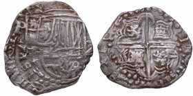 1617/18. Felipe III (1598-1621). Potosí. 2 Reales. Ag. 6,48 g. Valor Z. MBC-. Est.115.