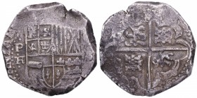Felipe III (1598-1621). Potosí. 8 Reales. Ag. 27,63 g. BC+. Est.130.