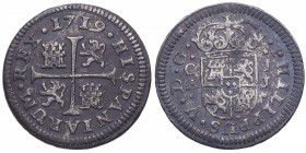1719. Felipe V (1700-1746). Cuenca. 1/2 Real de plata. Ag. 1,36 g. MBC. Est.80.