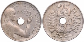 1934. II República (1931-1939). Madrid. 25 céntimos. Cy 11313. Fe. 7,08 g. EBC+. Est.8.
