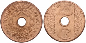 1938. II República (1931-1939). Castellón. 25 céntimos. Cy 11313. Cu. 4,88 g. Atractiva. SC / SC-. Est.8.