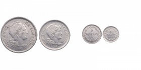 1937. Guerra Civil (1936-1939). Bilbao. Lote de dos monedas Euzkadi: 1 y dos pesetas. Cy 11313. Ni. 12,22 g. EBC+. Est.15.