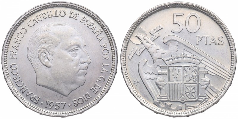 1957*74. Franco (1939-1975). 50 Pesetas. Cu-Ni. 12,44 g. PROOF. PROOF. Est.38.