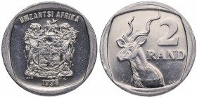 1998. África del Sur. 2 Rand. KM 165. Cu-Ni. 5,55 g. SC. Est.4.