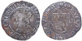 1601. Gran Bretaña. Isabel I (1533-1603). 1 Chelín Británico. KM 2.15. Ag. 1,87 g.  Anv. Busto coronado de la reina Isabel I a la izquierda en el círc...