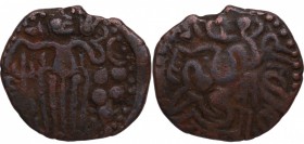 985-1014 dC. India. Imperio Chola. 1 Kasu. Cu . 4,25 g. MBC. Est.24.