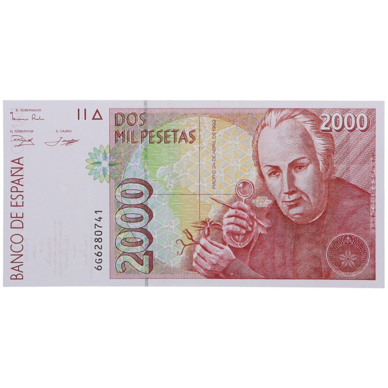 1992. Juan Carlos I (1975-2014). Madrid. 2.000 Pesetas. EDIFIL-482a. Impreso en ...