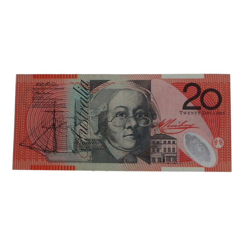 Billetes extranjeros. Australia. 20 dólares. Leved doblez central pero buen ejem...