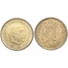 1963 (63). Franco (1939-1975). Lote de dos monedas: 1 peseta. Cu-Ni. SC. Est.20.