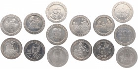 1994, 1995, 1996, 1997, 1998, 1999 y 2000 dC. España. Juan Carlos I. Lote de 7 monedas de 200 pesetas. Cy-18108, 18109, 18110, 18111, 18112, 18119 . N...
