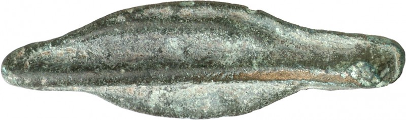 (550-500 a.C.). Tracia. Apolonia Póntica. Moneda de bronce en forma de punta de ...