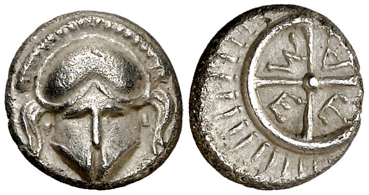 (420-320 a.C.). Tracia. Mesembria. Dióbolo. (S. 1673) (CNG. III, 1560). 1,06 g. ...
