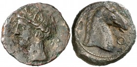 (s. III-II a.C.). Zeugitana. Cartago. AE 21. (S. 6526). 4,24 g. MBC.