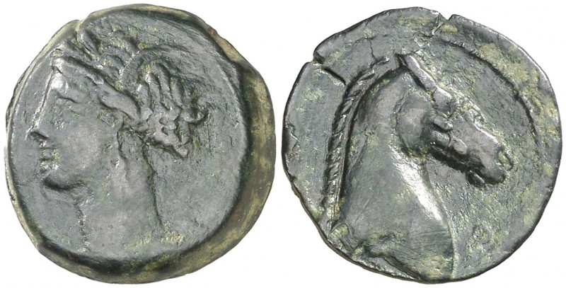 (s. III-II a.C.). Zeugitana. Cartago. AE 19. (S. 6526). 5,60 g. MBC/MBC+.