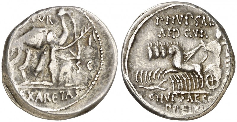 (58 a.C.). Gens Aemilia. Denario. (Bab. 8) (Craw. 422/1b). 3,96 g. Ex CFN 16/02/...