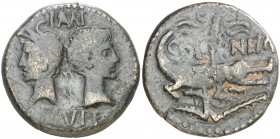 (después 16/15 a.C.). Agripa y Augusto. Galia. Nemausus. Dupondio. (Spink 1729) (Co. 7) (RIC. 155). 11,94 g. Ex CFN 27/11/1982, nº 97. MBC-.