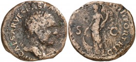 (70 d.C.). Vespasiano. Tarraco. As. (Spink falta) (Co. falta) (RIC. 1337) (ACIP. 4297). 9,58 g. BC+.