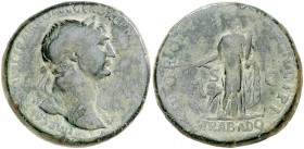 (113 d.C.). Trajano. Sestercio. (Spink 3180) (Co. 29) (RIC. 612). 25,55 g. MBC-.