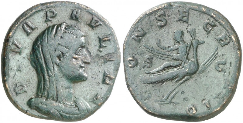 (235-236 d.C.). Paulina. Sestercio. (Spink 8401) (Co. 3) (RIC. 3). 18,59 g. Rara...