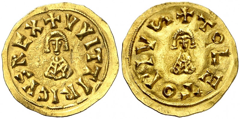 Witerico (603-610). Toleto (Toledo). Triente. (CNV. 153.1) (R.Pliego 186b). 1,45...