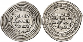 AH 80. Califato Omeya de Damasco. Abd al-Malik. Al-Basra. Dirhem. (S.Album 126) (Lavoix 176). 2,49 g. Ex Colección MB 17/10/2018, nº 512. MBC+.