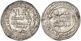 AH 321. Califato. Abderrahman III. Al Andalus. Dirhem. (V. 378) (Fro. 321). 2,46 g. Estuvo doblada. Ex Colección Manuela Etcheverría. (EBC-).