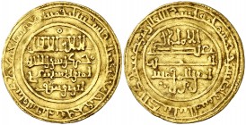 AH 520. Almorávides. Ali ibn Yusuf. Almería. Dinar. (V. 1651) (Hazard 289). 3,52 g. MBC+.