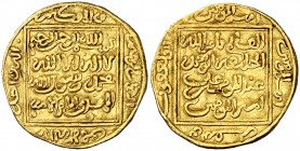 Almohades. Abu Yakub Yusuf. Dinar sin ceca. (V. 2061) (Hazard 495). 2,08 g. Bella. Con título "Amir al-Muminin" (AH 563-580). Ex Colección MB 17/10/20...