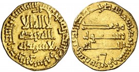 AH 157. Califato Abasida de Bagdad. Abd-Allah al-Mansur. Dinar. (S.Album 212) (Lavoix 671). 4,16 g. Ex Colección MB 14/10/2018, nº 581. EBC-.