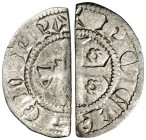 Comtat d'Empúries. Ponç Hug V (1277-1313). Empúries. Diner partido en la época para circular como òbol. (Cru.V.S. 107) (Cru.C.G. 1919). 0,26 g. Rara. ...