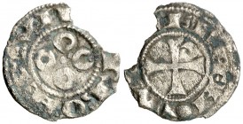 Vescomtat de Narbona. Ermengarda (1143-1192). Narbona. Òbol. (Cru.V.S. 162) (Cru.C.G. 2029). 0,17 g. Cospel faltado. Muy rara. (MBC-).
