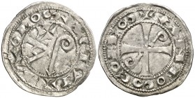 Comtat de Tolosa. Alfons Jordà (1112-1148). Diner. (D. 1226) (P.A. 3688). 1,10 g. La leyenda de anverso empieza a las 6h del reloj. MBC+.
