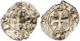 Comtat de Forcalquer. Guillem II d'Urgell (1150-1209). Forcalquer. Diner. (Cru.V.S. 180 var) (Cru.C.G. 2040d). 0,61 g. Manchitas. Cospel faltado. Esca...