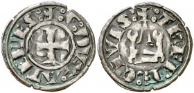 Gran Companyia Catalana (1311-1390). Diner tornès. (Cru.V.S. 745 var) (Cru.C.G. 2682 var). 0,91 g. Buen ejemplar. Rara. MBC+.