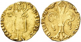 Alfons IV (1416-1458). València. Florí. (Cru.V.S. 811.1) (Cru.C.G. 2832). 3,47 g. Marca: corona. Letras A latinas excepto la del nombre del rey. Ex Áu...