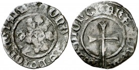 Joan II (1458-1479). Mallorca. Dobler. (Cru.V.S. 956) (Cru.C.G. 2996f). 1,13 g. Rara. BC+.