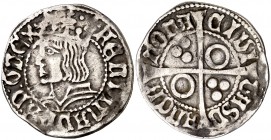 Ferran II (1479-1516). Barcelona. Croat. (Cru.V.S. 1139 var) (Badia 753 sim) (Cru.C.G. 3068a var). 3,06 g. Hombros anchos. Ex Áureo & Calicó 16/10/201...