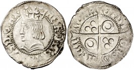 Ferran II (1479-1516). Barcelona. Croat. (Cru.V.S. 1141 var) (Badia falta) (Cru.C.G. 3070a var). 3,21 g. Acuñación algo floja. Rara. MBC.