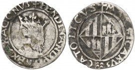 Ferran II (1479-1516). Mallorca. Ral. (Cru.V.S. 1184) (Cru.C.G. 3097). 2,15 g. Letras latinas. Rayitas. Ex Áureo 28/04/1999, nº 2261. Ex Áureo & Calic...